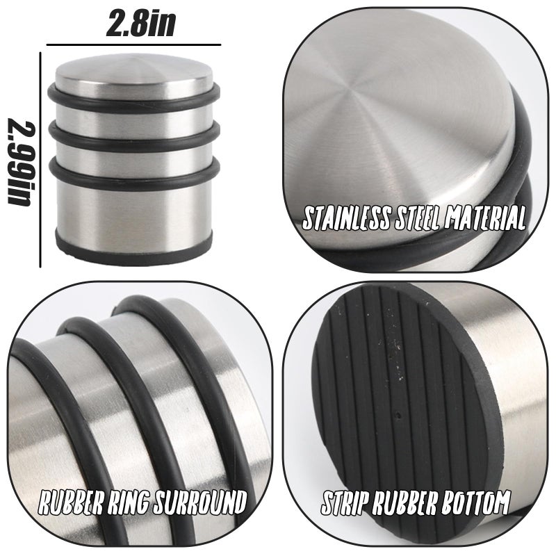 MEKBOK Heavy Duty Floor Door Stopper No Drill, Door Stops, Rubber Door Stopper Wedgeï¼Œwith Anti-Skid Rubber - Contemporary Decorative Safety Door Wedge for Home Office Commercial Industrial - Image 4